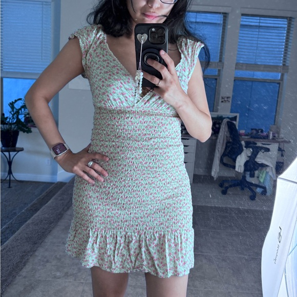 Wild Fable White Ruched Ruffled Mini Dress - Picture 5 of 11